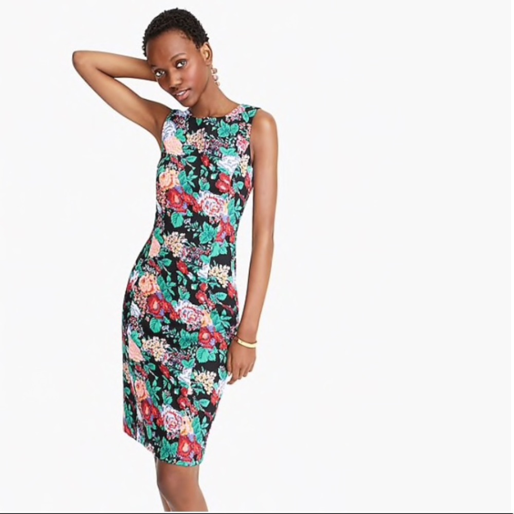 J. Crew Sleeveless floral sheath dress two-way s